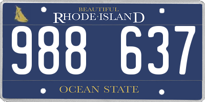 RI license plate 988637