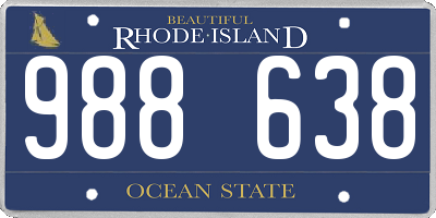 RI license plate 988638