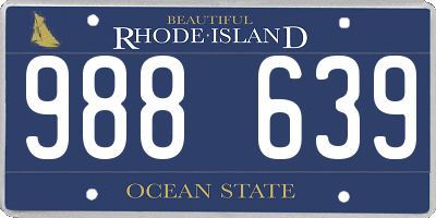 RI license plate 988639