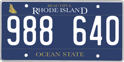 RI license plate 988640