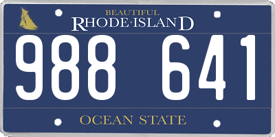 RI license plate 988641