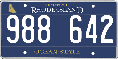 RI license plate 988642