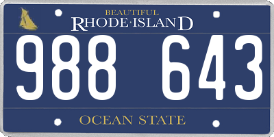 RI license plate 988643