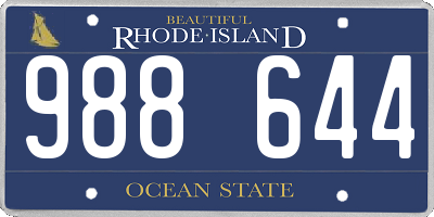 RI license plate 988644