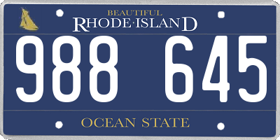 RI license plate 988645