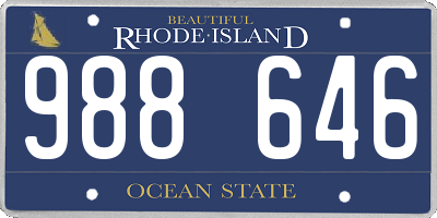 RI license plate 988646