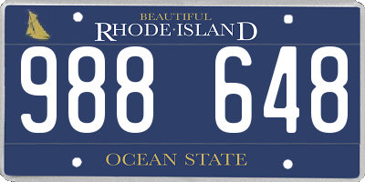 RI license plate 988648