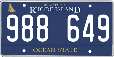 RI license plate 988649