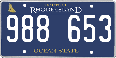 RI license plate 988653