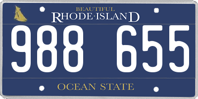 RI license plate 988655