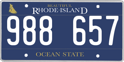 RI license plate 988657