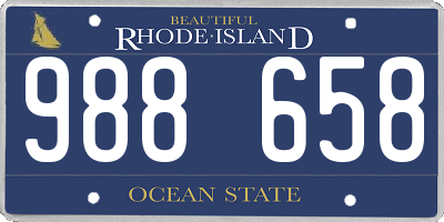 RI license plate 988658