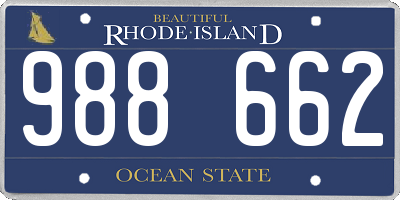 RI license plate 988662