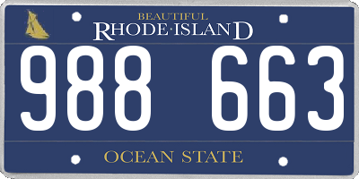 RI license plate 988663