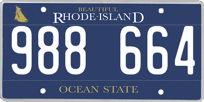 RI license plate 988664