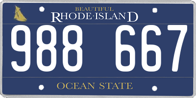 RI license plate 988667