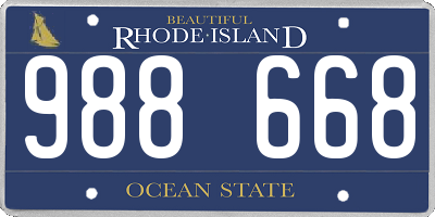 RI license plate 988668