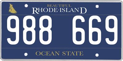 RI license plate 988669