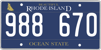 RI license plate 988670