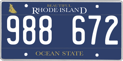 RI license plate 988672