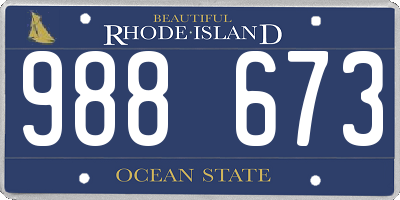 RI license plate 988673