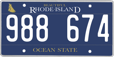 RI license plate 988674