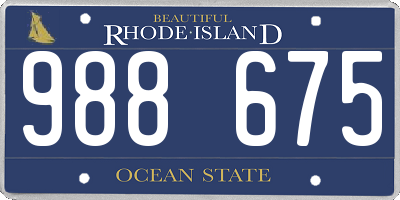 RI license plate 988675