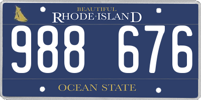 RI license plate 988676