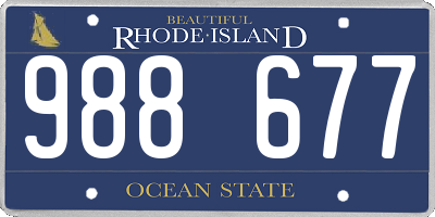RI license plate 988677