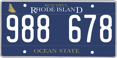 RI license plate 988678