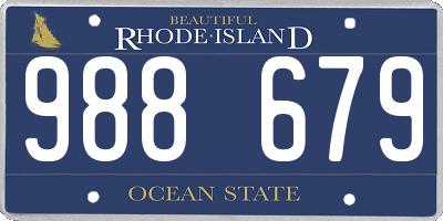 RI license plate 988679