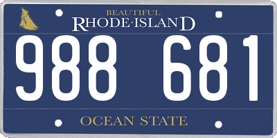 RI license plate 988681