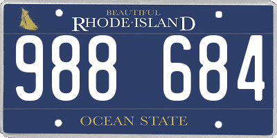 RI license plate 988684