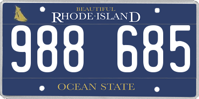 RI license plate 988685