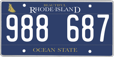 RI license plate 988687