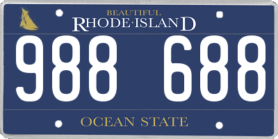 RI license plate 988688