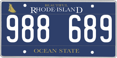 RI license plate 988689