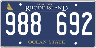 RI license plate 988692