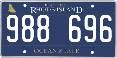 RI license plate 988696