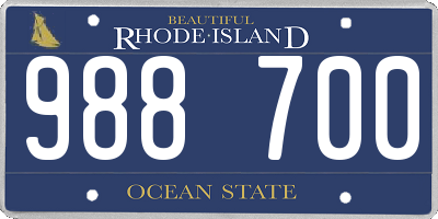 RI license plate 988700