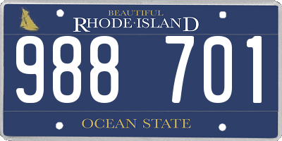 RI license plate 988701