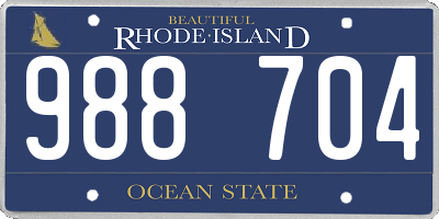 RI license plate 988704