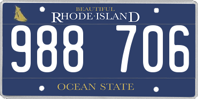 RI license plate 988706