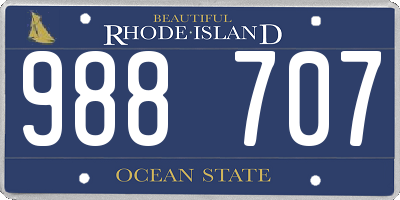 RI license plate 988707