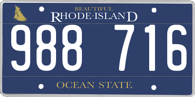 RI license plate 988716