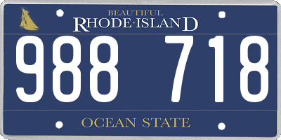 RI license plate 988718