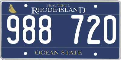 RI license plate 988720