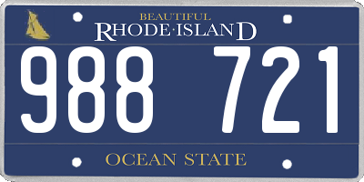 RI license plate 988721