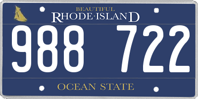 RI license plate 988722