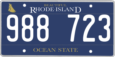 RI license plate 988723